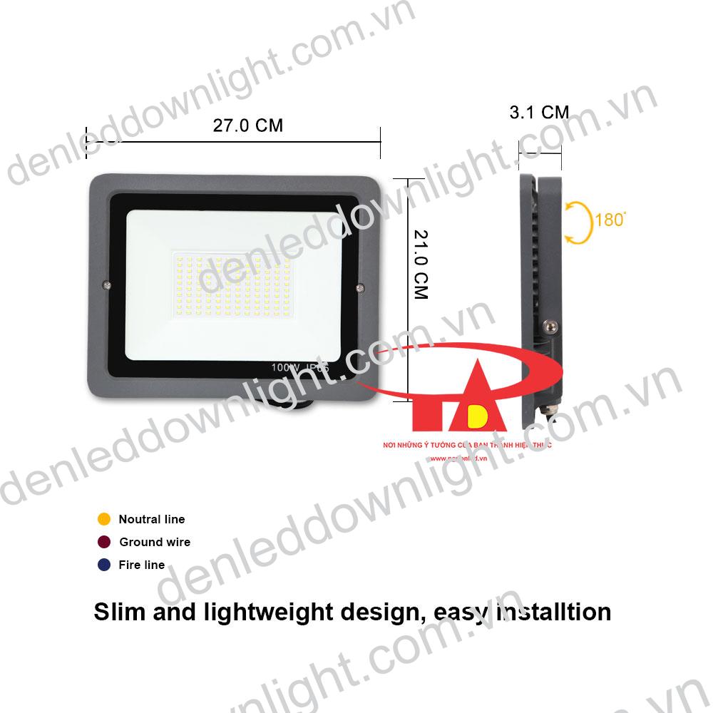đ&egrave;n pha led năng lượng mặt trời 100W gi&aacute; rẻ, loại tốt