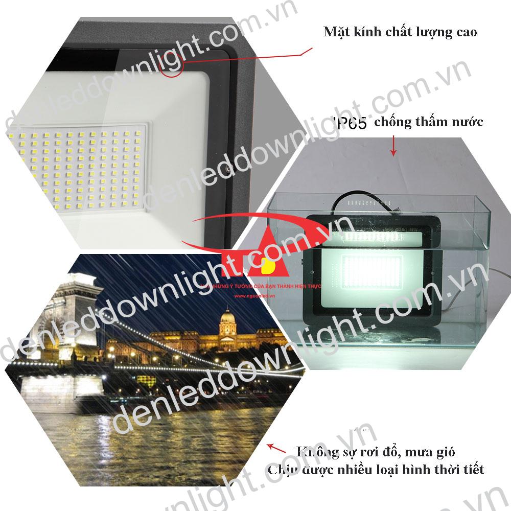đ&egrave;n pha led năng lượng mặt trời 100W chiếu s&aacute;ng tốt