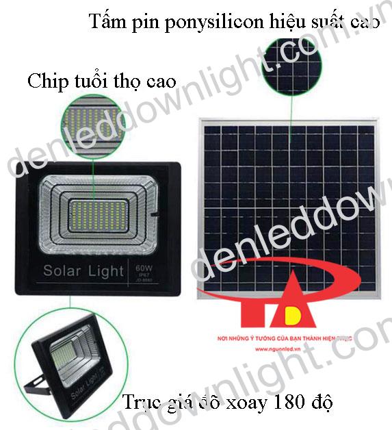 đ&egrave;n pha led năng lượng mặt trời 60W chất lượng cao, gi&aacute; rẻ