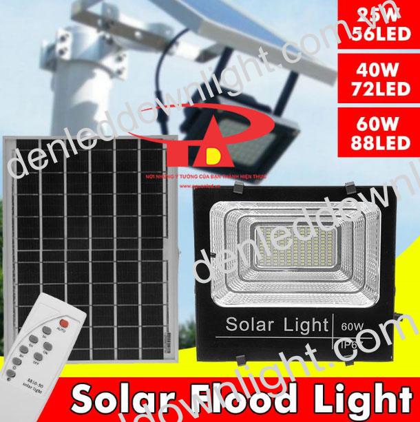 đ&egrave;n pha led năng lượng mặt trời 60W cảm biến từ xa th&ocirc;ng minh