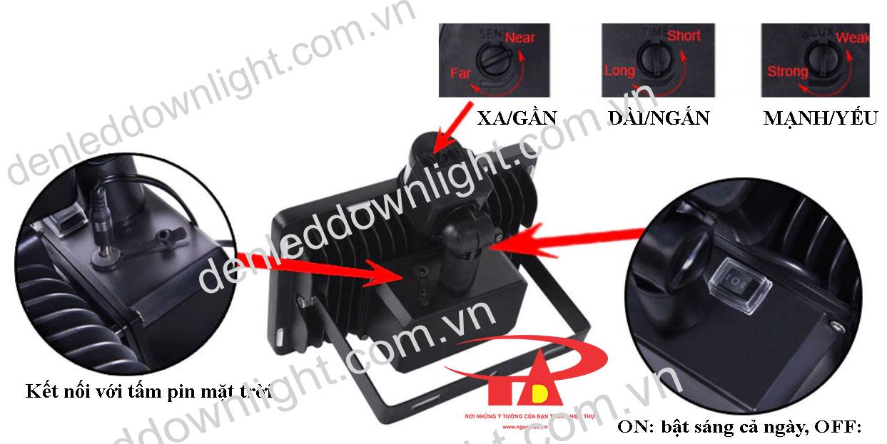 đ&egrave;n pha năng lượng mặt trời 50W tiết kiệm điện, gi&aacute; rẻ