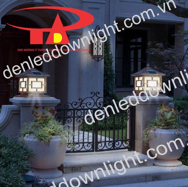 đèn trụ cổng năng lượng mặt trời GDL03 trang trí mặt tiền biệt thự 