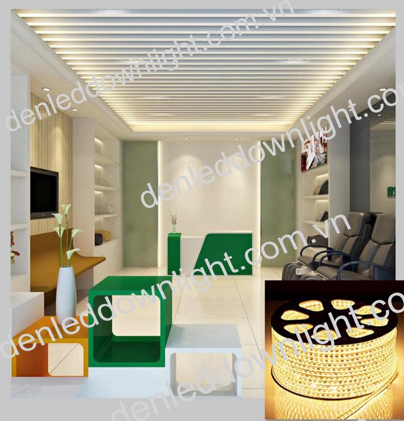 Đ&egrave;n led d&acirc;y 2835 d&ugrave;ng điện 220V cuộn d&agrave;i 100m m&agrave;u v&agrave;ng, loại tốt, gi&aacute; rẻ, si&ecirc;u s&aacute;ng