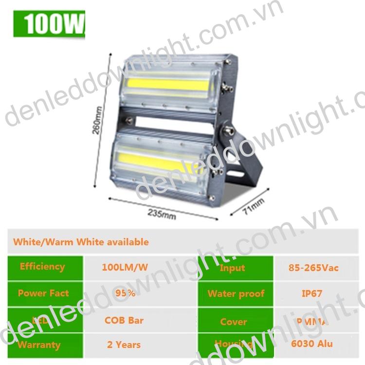 Đ&egrave;n pha led module 100w loại tốt d&ugrave;ng chiếu s&aacute;ng biển quảng c&aacute;o ngo&agrave;i trời, s&acirc;n vườn